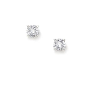 ICING Select Sterling Silver 5MM Cubic Zirconia Round Stud Earrings ,