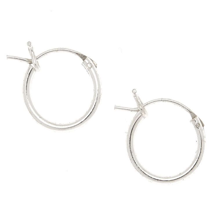 Sterling Silver Hinged Hoop Earrings,