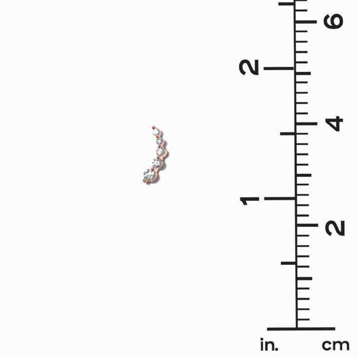 18k Rose Gold Plating Titanium 16G Crystal Curve Cartilage Earring,