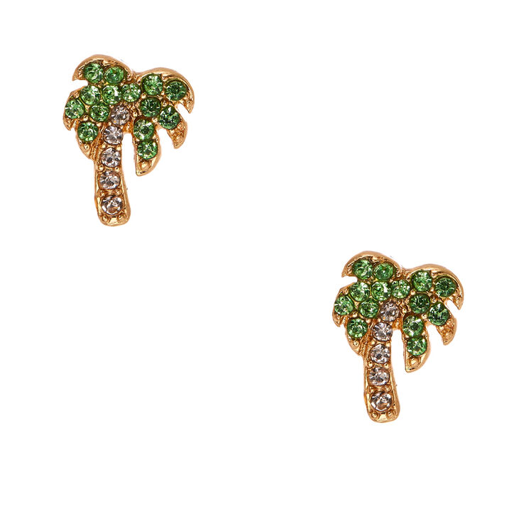Crystal Palm Tree Stud Earrings Icing Us Crystal Palm Tree Stud Earrings
