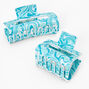 Aqua Swirl Design Rectangle Hair Claws - 2 Pack,