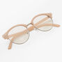 Nude Blue Light Reducing Round Browline Clear Lens Frames,