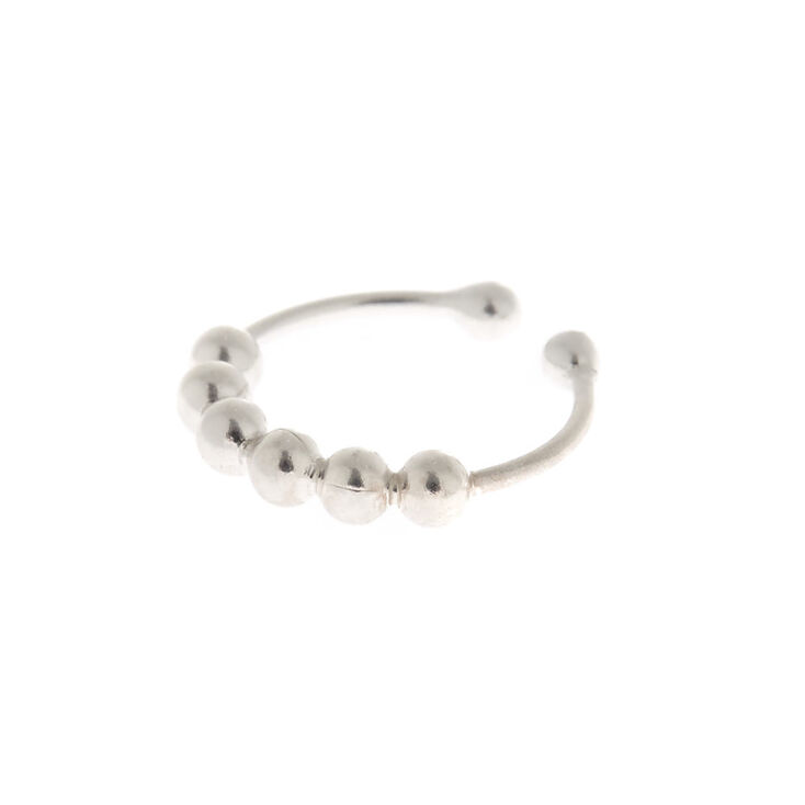 Sterling Silver Beaded Faux Nose Ring,