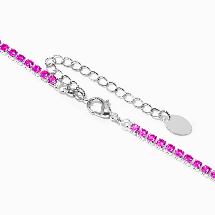 Pink Crystal Chain Necklace,