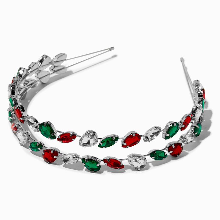 Double-Row Holiday Gemstone Headband,