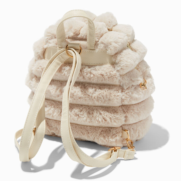 Ivory Furry Backpack,