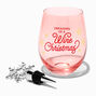 Dreaming of a Wine Christmas Stopper &amp; Wine Glass Gift Set - 2 Pack,