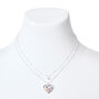 Silver Heart Floral &amp; Pearl Multi Strand Necklace,