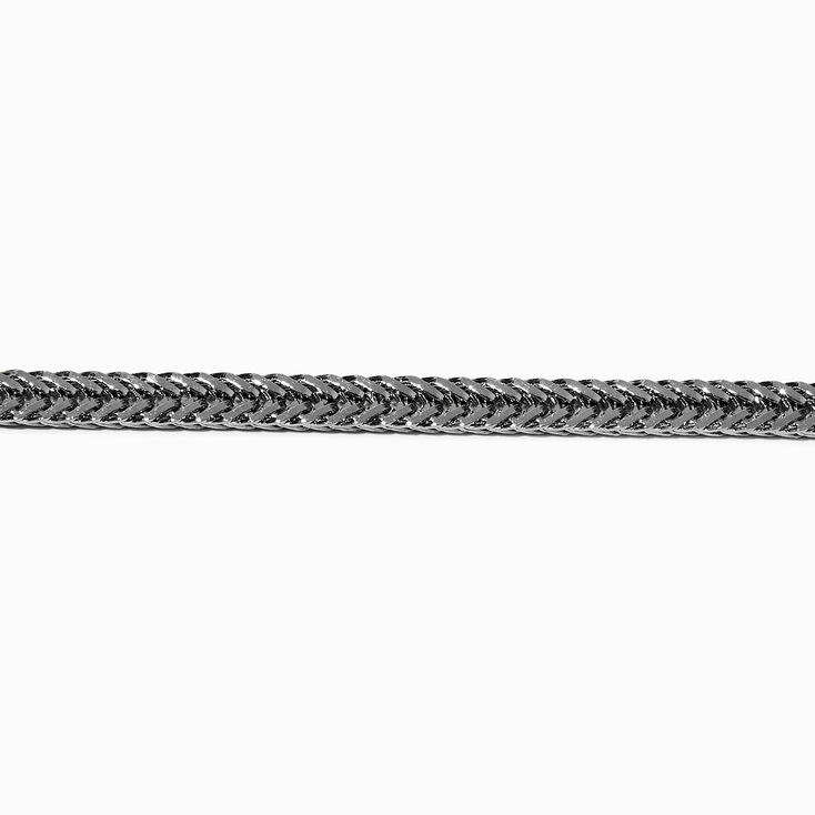 Silver-tone Rhodium Fishtail Chain Bracelet,