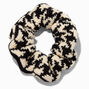 Black Houndstooth Sweater Knit Hair Scrunchie,