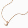 Gold Cursive Lowercase Initial Pendant Necklace - J,