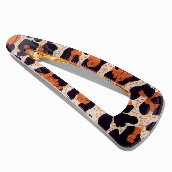 Leopard Print Triangle Hair Barrette,