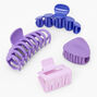 Matte Purple Hair Claws - 4 Pack,