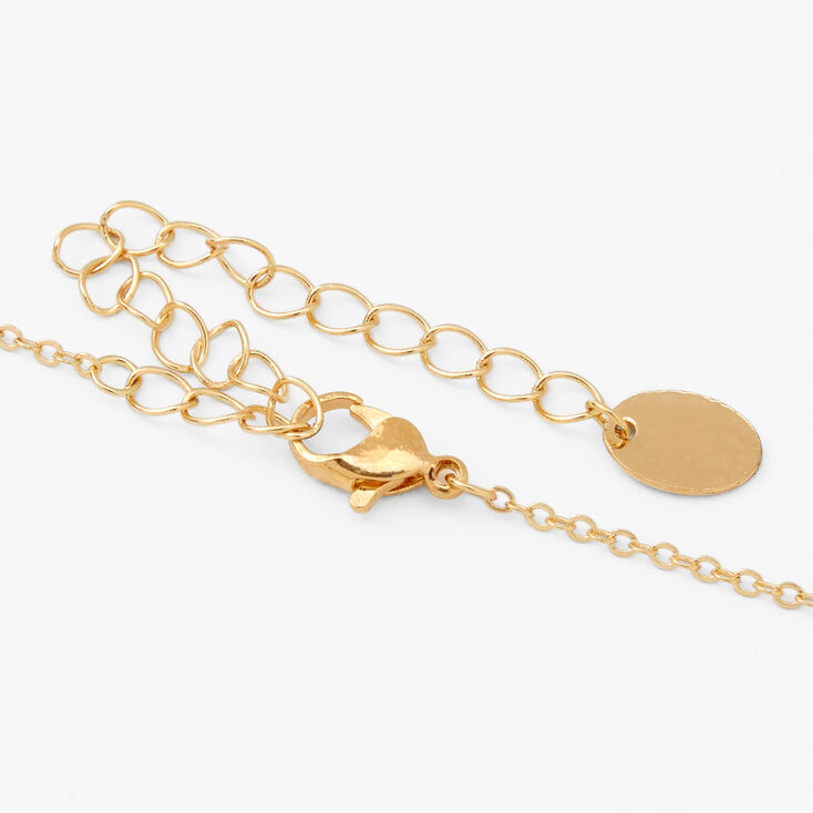Gold Mini Pearl Initial Pendant Necklace - R,