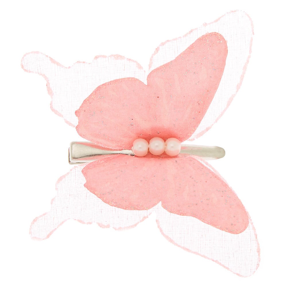 Pink butterfly hair hot sale clips