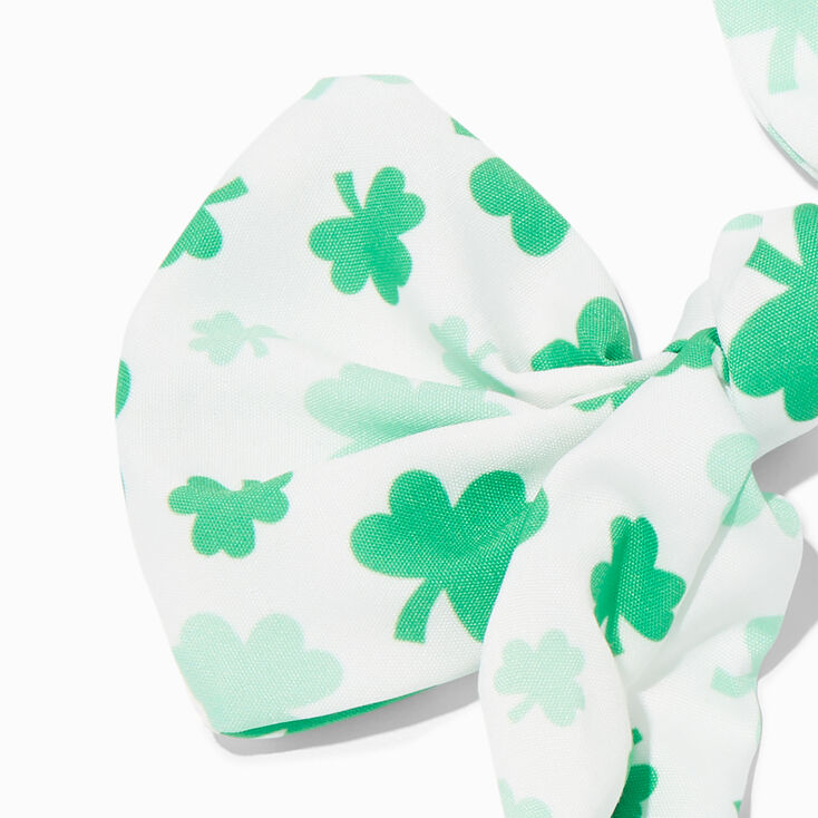 St. Patrick&#39;s Day Shamrock Print Bow Headband,