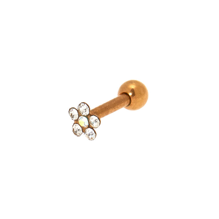 Rose Gold 16G Flower Tragus Stud Earring,