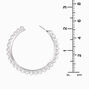 Silver 60MM Sunburst Hoop Earrings,
