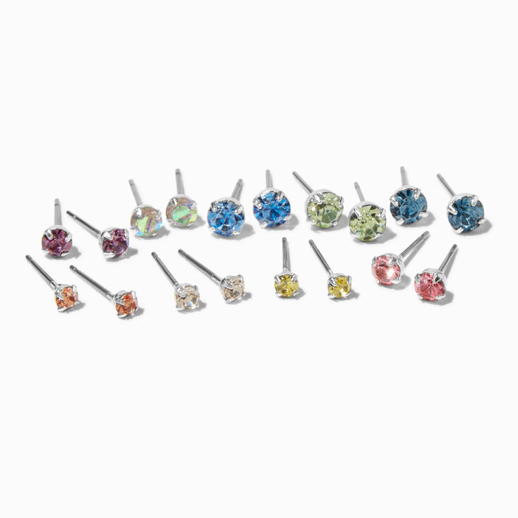 Silver Twisted Fireball Cartilage Earrings - 3 Pack,