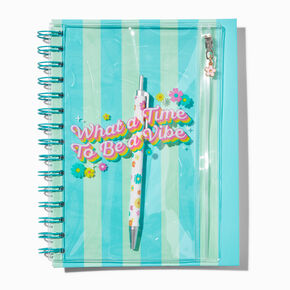&quot;Vibe&quot; Spiral Notebook with Pen Pouch,