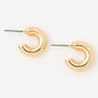 Gold 10MM Tube Open Hoop Earrings,