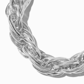 Silver-tone Chunky Twist Chain Bracelet,