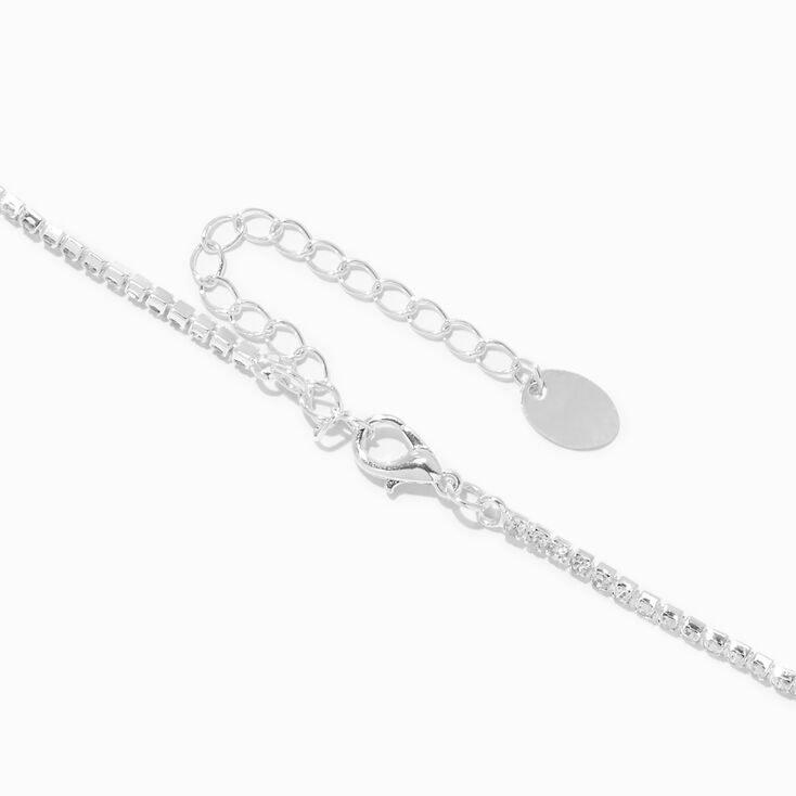 Silver Crystal Short Fringe Jewelry Set - 2 Pack,