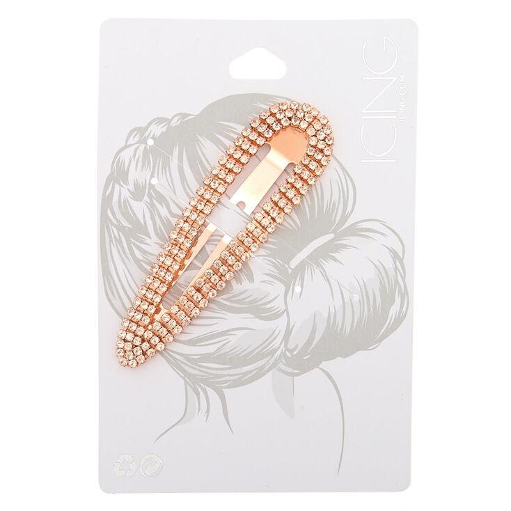 Rose Gold Rhinestone Statement Snap Clip,