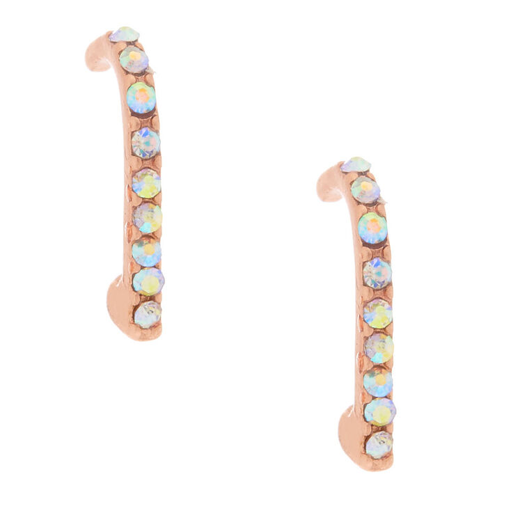18kt Rose Gold Plated Suspender Earrings,