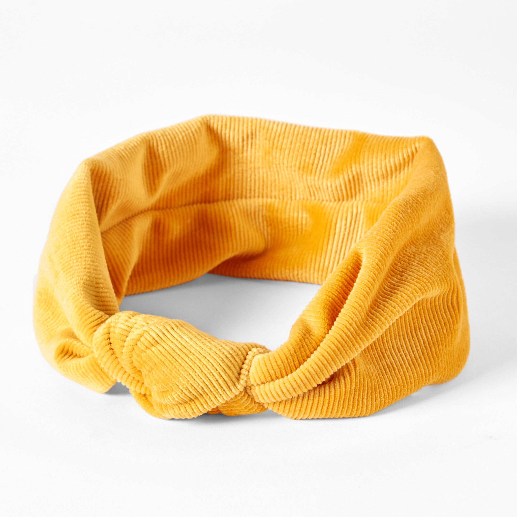 Headband mustard yellow with colorful dots hairband Elastic with knot