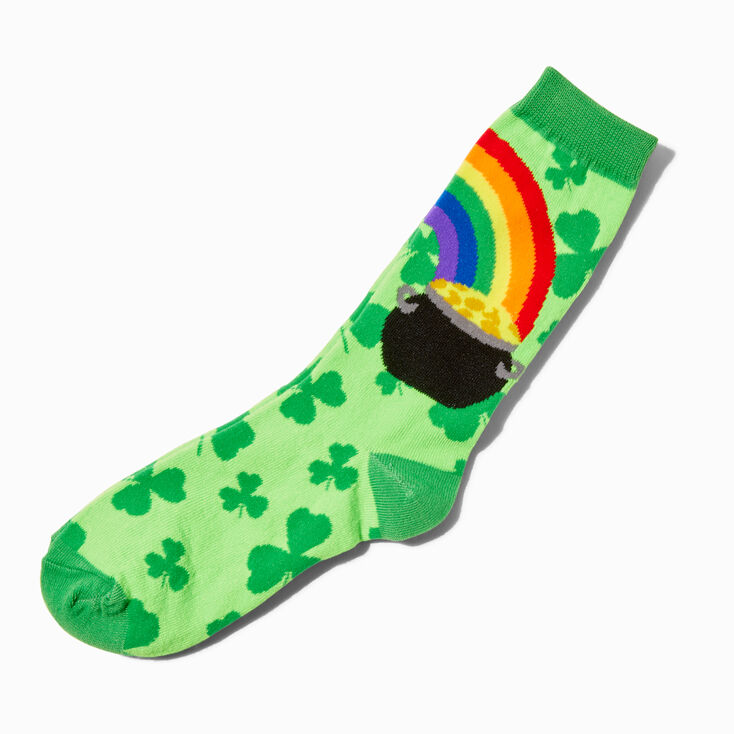  Rainbow &amp; Pot of Gold Crew Socks,