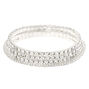 Silver Rhinestone Stretch Bracelets - 5 Pack,