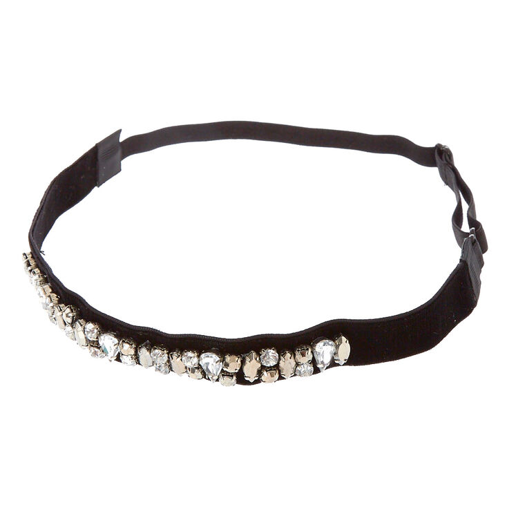 Black Velvet Crystal Headband,
