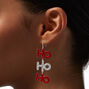 Crystal &quot;HO HO HO&quot; 2&quot; Drop Earrings,