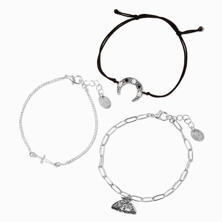 Silver Moth Icon Bracelets - 3 Pack,