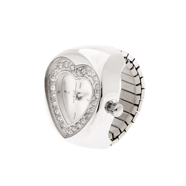 Silver Heart Ring Watch,