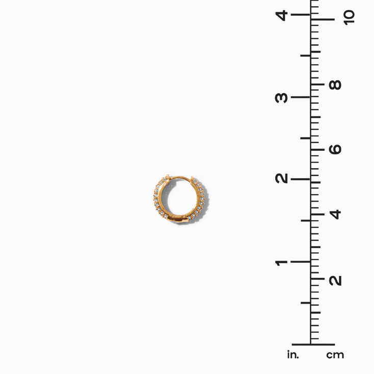 Icing Select 18k Yellow Gold Plated Pav&eacute; Cubic Zirconia   14MM Hoop Earrings ,
