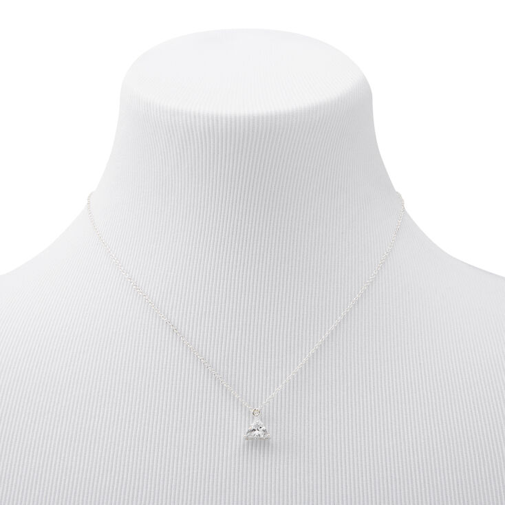 Silver Cubic Zirconia Triangle Jewelry Set - 2 Pack,