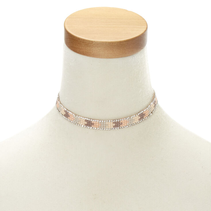 Blush Gem Encrusted Choker,