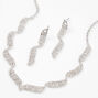 Rhinestone Waves Silver Jewelry Set - 2 Pack,