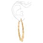 Gold 80MM Bamboo Hoop Earrings,