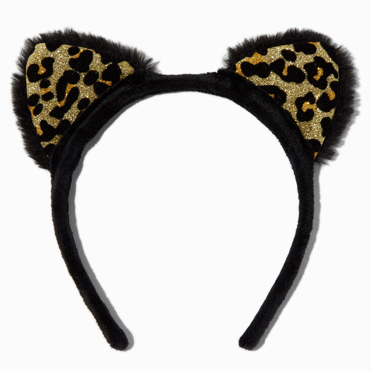 Leopard Print Cat Ears Headband,
