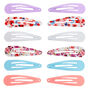 Pastel Floral Snap Hair Clips - 12 Pack,