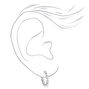 Silver 20MM Beaded Look Hoop Earrings,