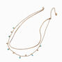 Long Gold-tone Coin &amp; Turquoise Confetti Multi-Strand Necklace,