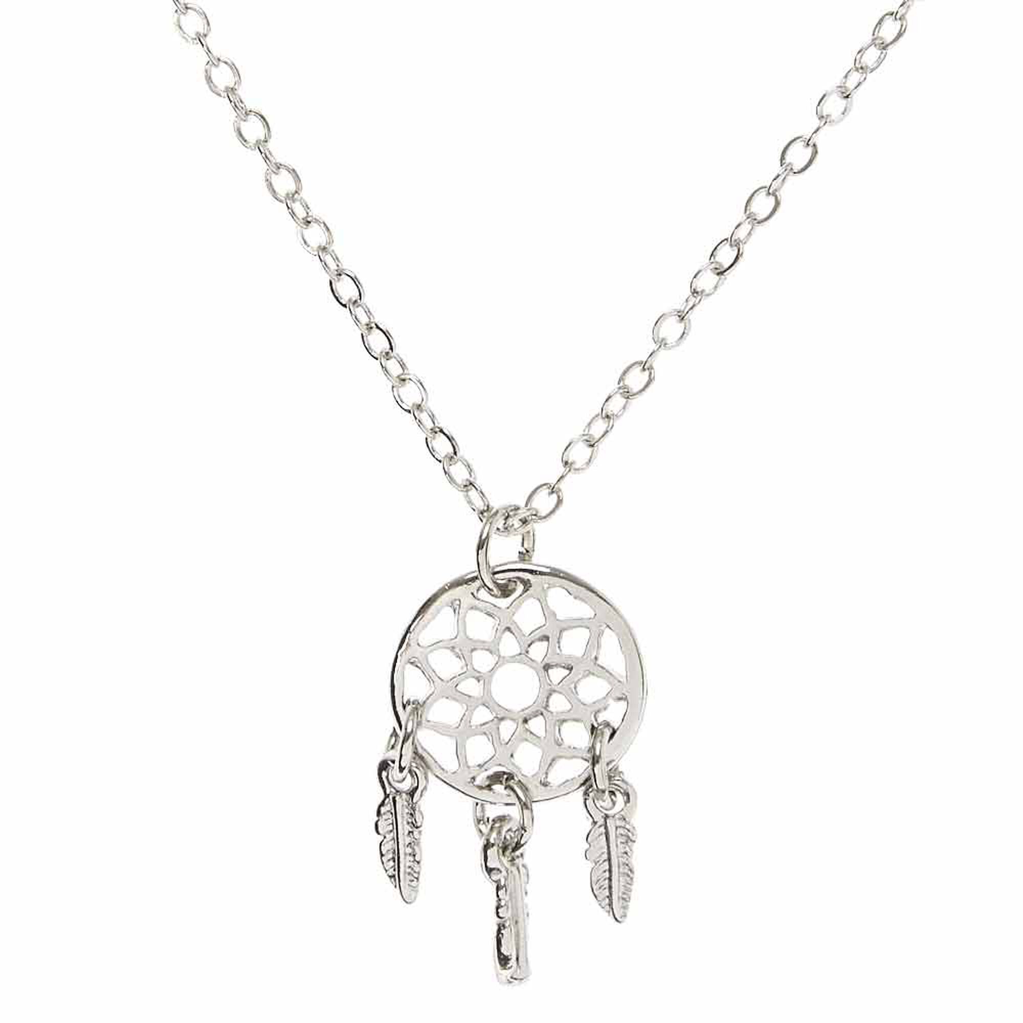Silver Toned Dreamcatcher Pendant Necklace Icing Us Silver Toned Dreamcatcher Pendant Necklace