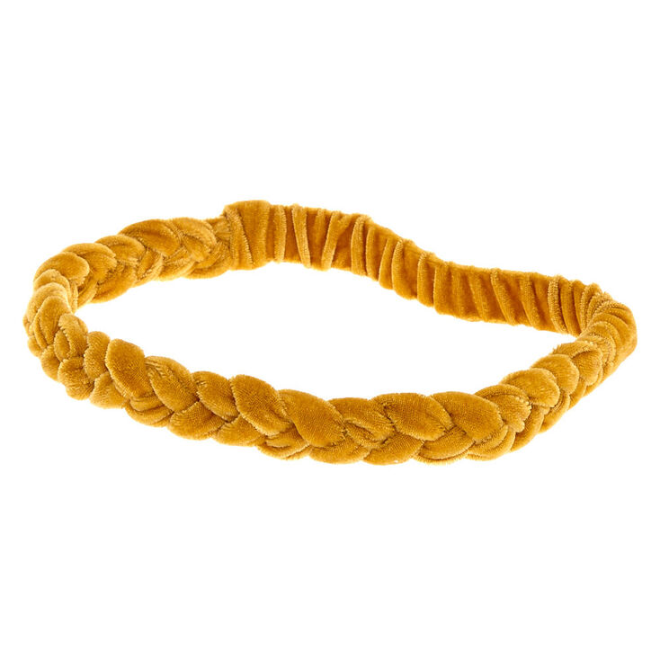 Suede Braided Headwrap - Mustard,