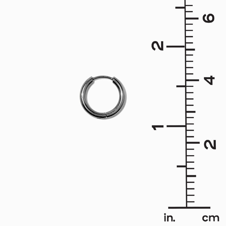Titanium Black 10MM Tube Hoop Earrings,