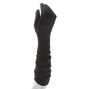Black Satin Ruched Gloves,
