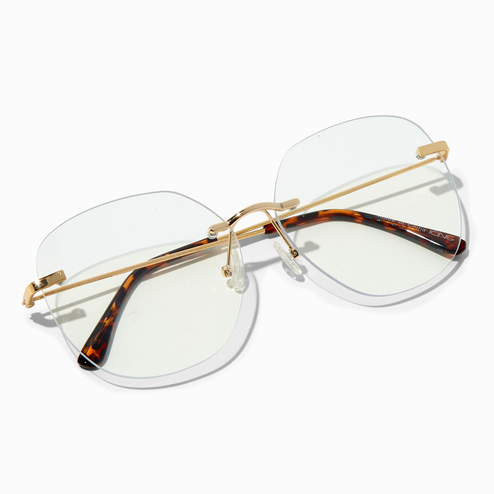 Clear plastic rimless eyeglasses best sale